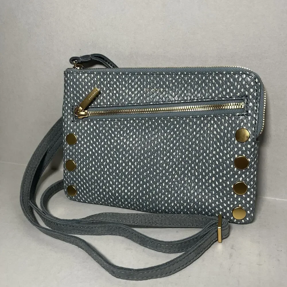 Hammitt Nash Bag Leather Wristlet Crossbody Convertible In Bay Blue Snake - Picture 1 of 6